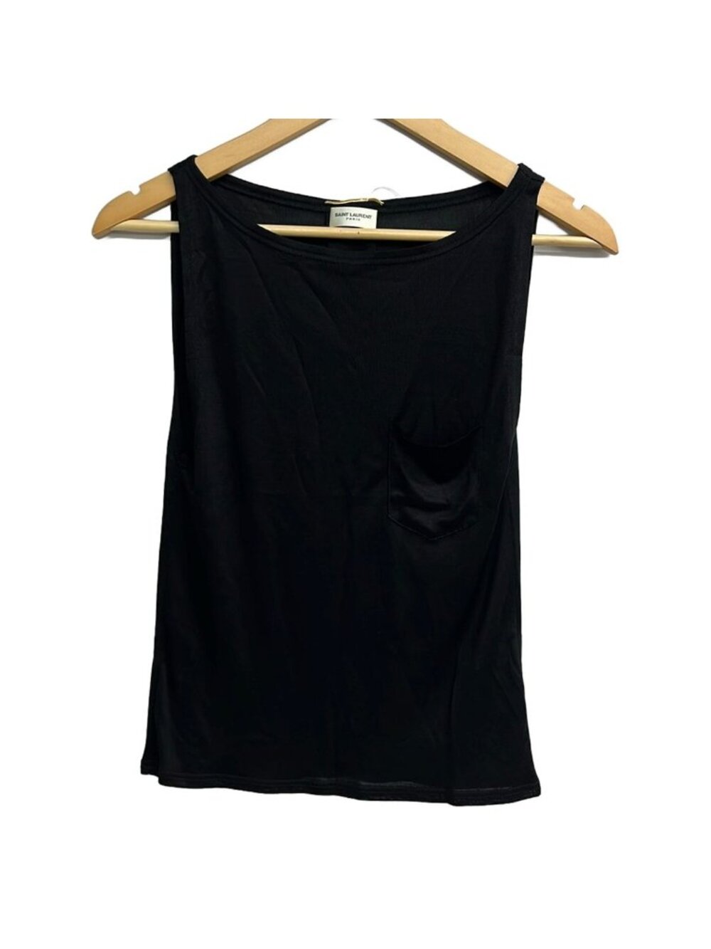 Saint Laurent Paris Sleeveless Top Black Crew 34
